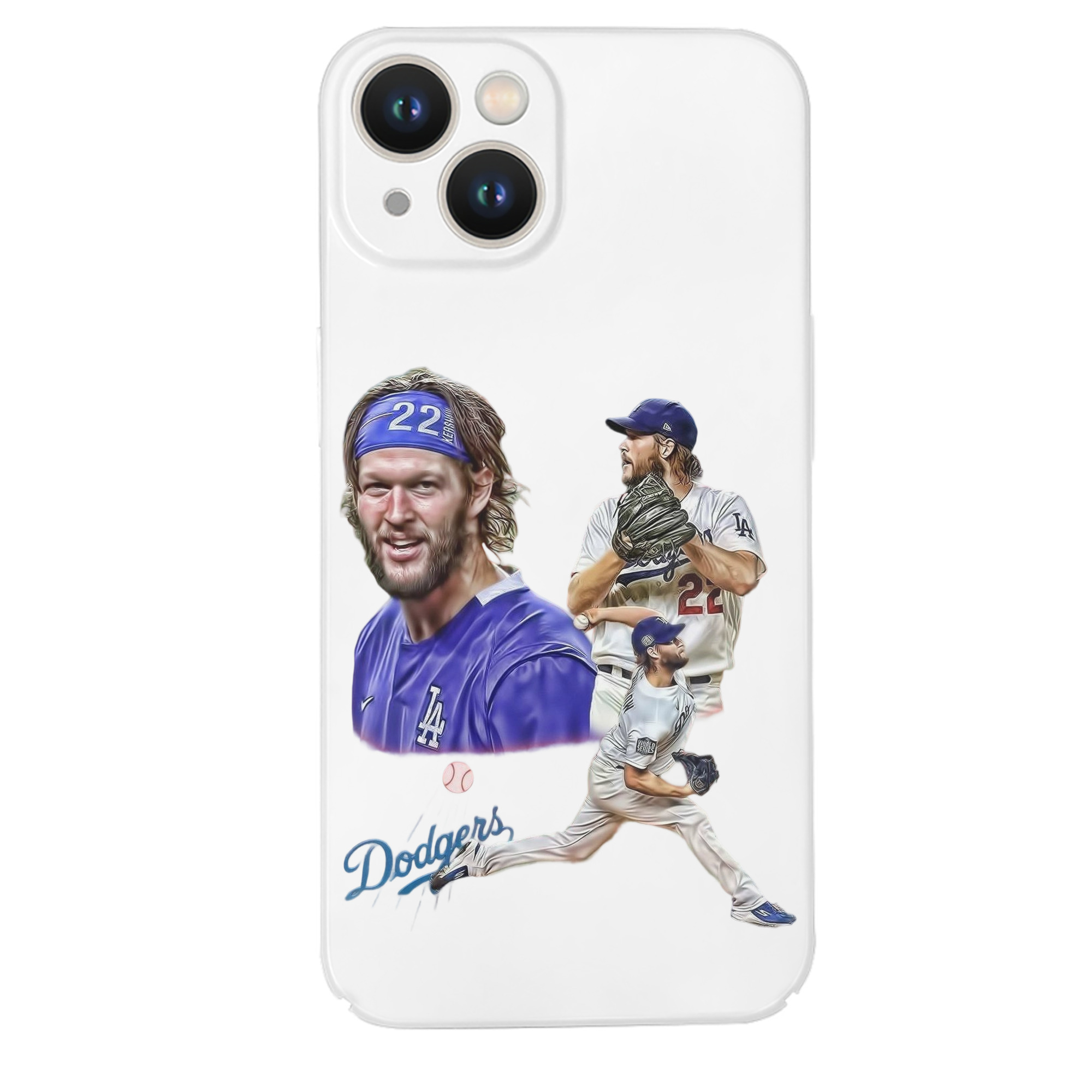 Clayton Kershaw 6 IPhone 14 Series Full-Cover Hard Case – Shockproof With Raised Camera Protection – Precise Cutouts, Wireless Charging Compatible – Durable, Anti-Yellowing, Easy To Clean